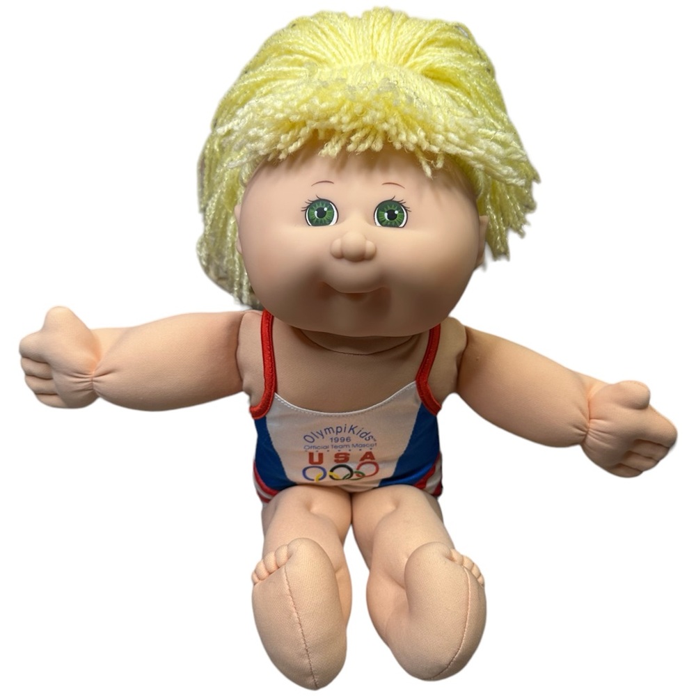 Cabbage Patch Olympikids 1996 Swimming Blonde Hair W/ Green Eyes CK-Head Mold 47